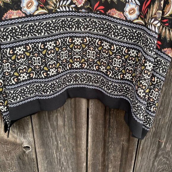 Christopher & Banks Kimono Style Floral Print Lightweight Fabric Top Size L - Picture 8 of 11